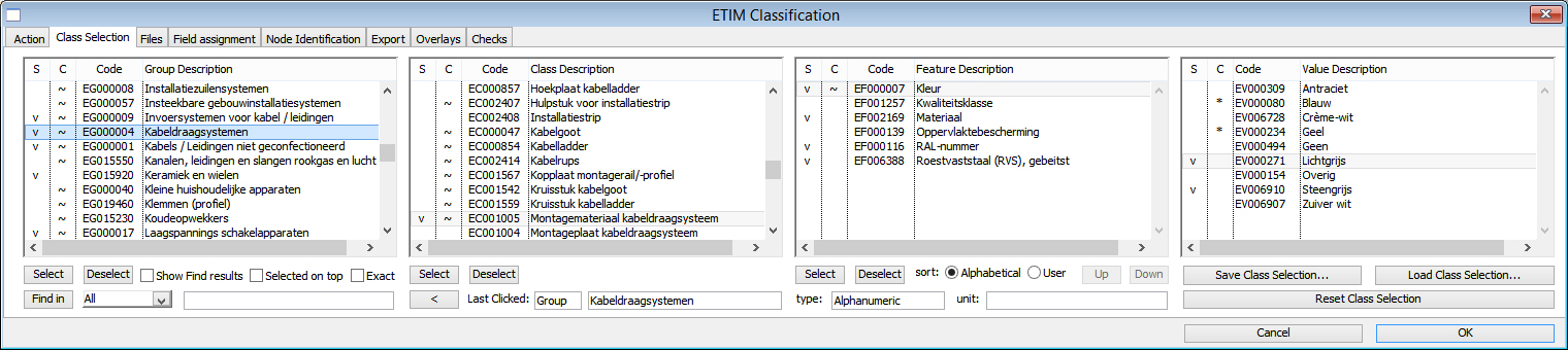 etim classificatie software